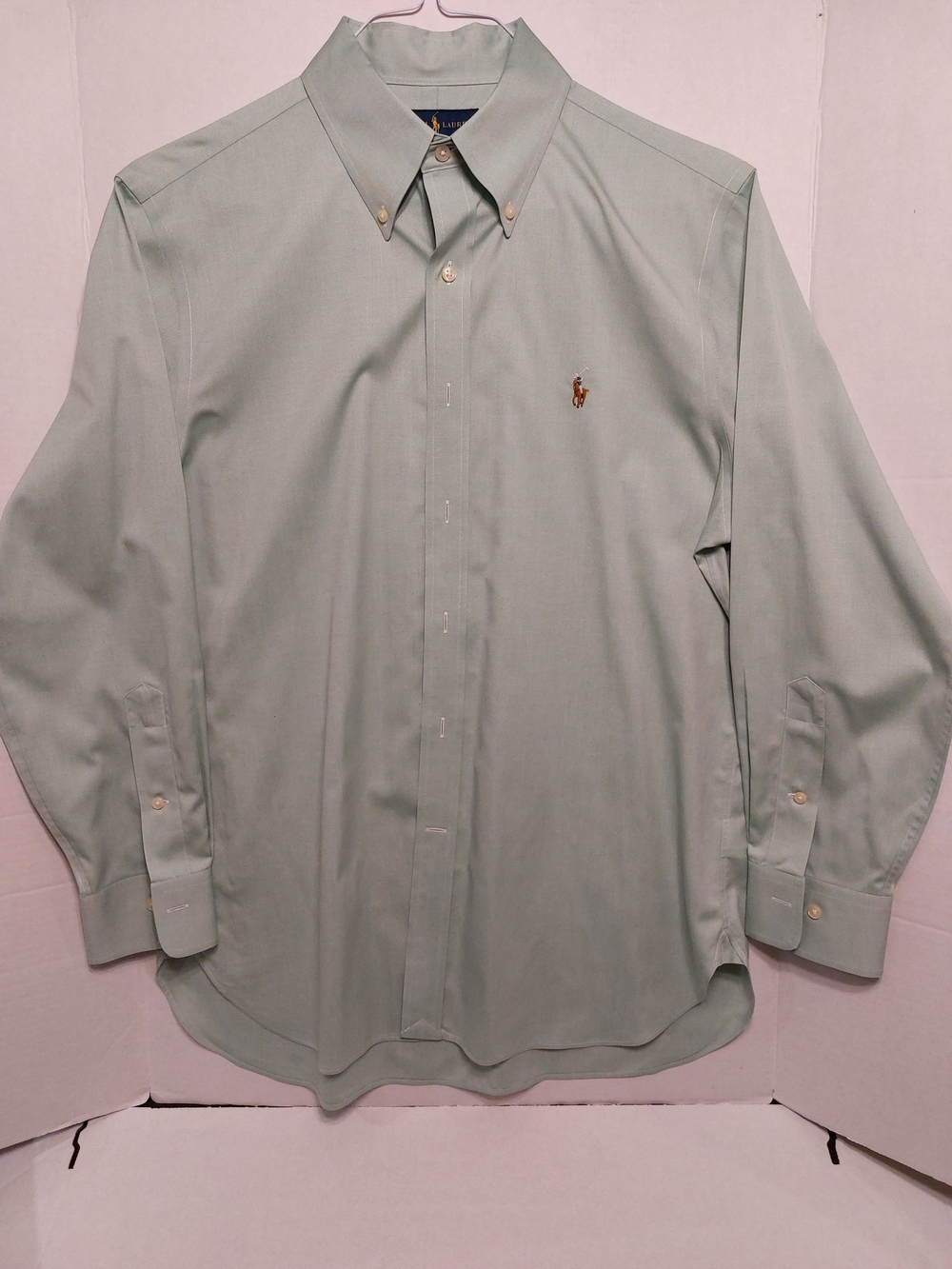 Ralph Lauren Men's Pale Green Button-Down Dress Shirt